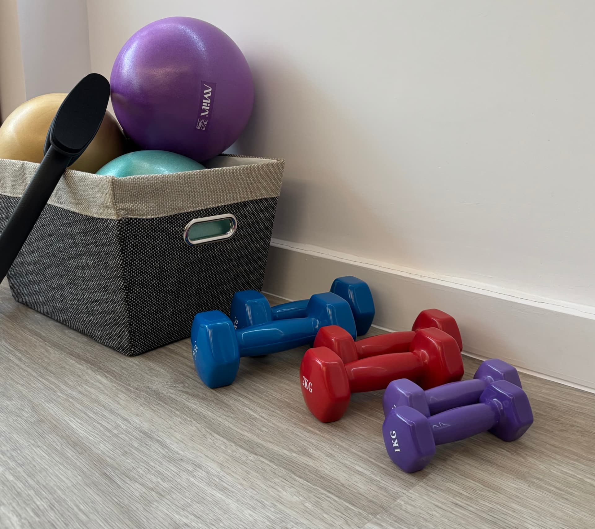 Βοηθητικός εξοπλισμός Pilates με μπάλες και βαράκια